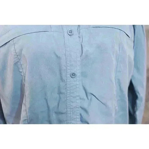 Women's Size M Columbia GRT Long Sleeve Hiking Shirt vented back Blue - Picture 4 of 14